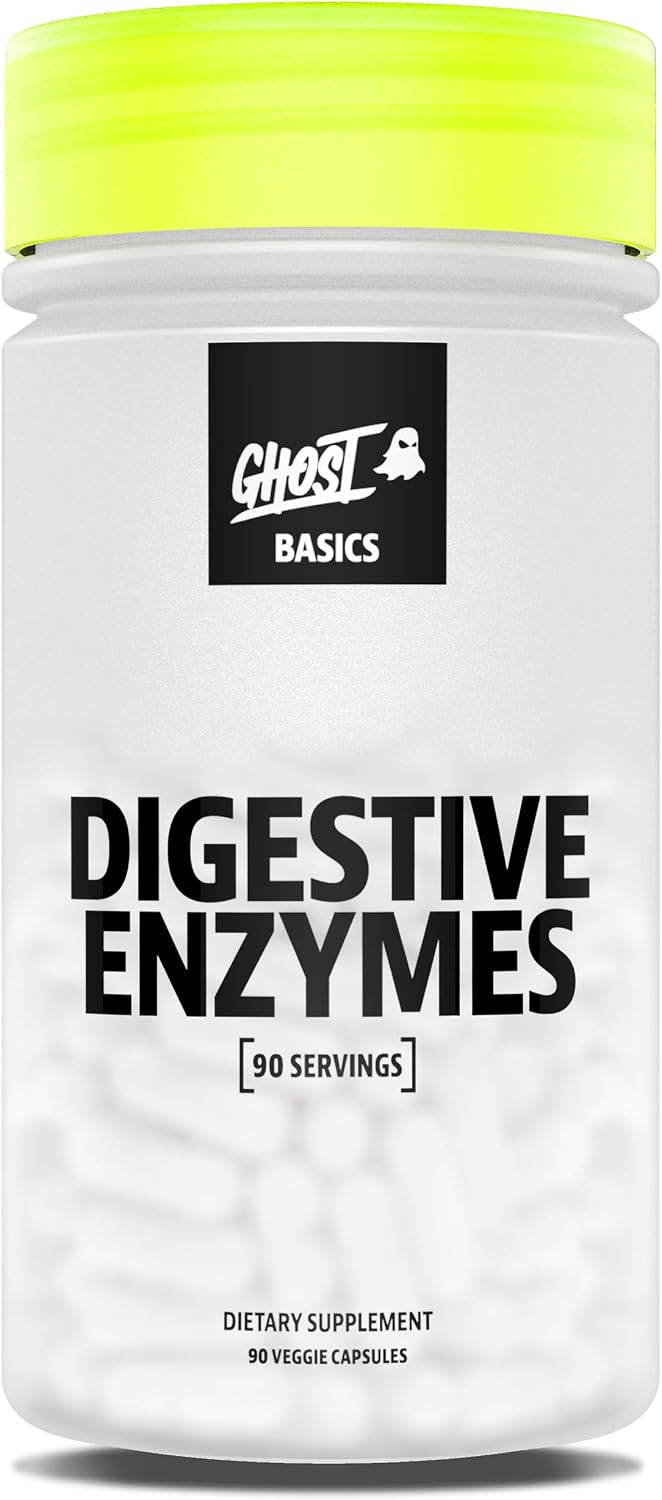 GHOST Basics Digestive Enzymes Supplement for Men & Women - Multi-Enzymes, Probiotics & Prebiotics for Supporting Digestion & Gut Health - Vegan Friendly - 90 Veggie Capsules