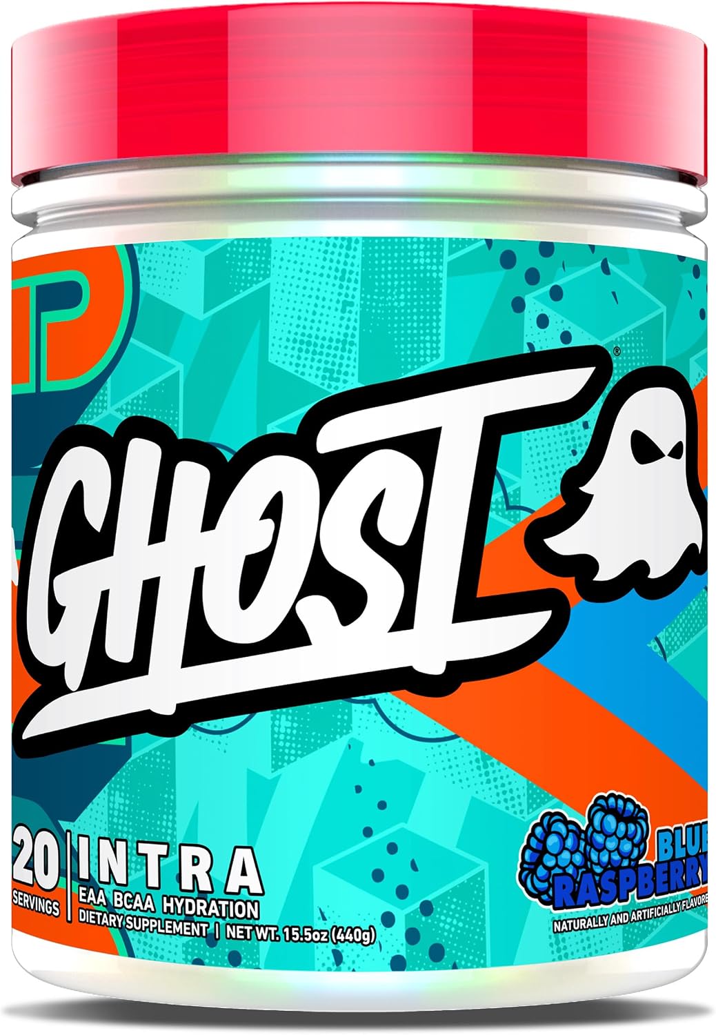 GHOST Intra Workout Powder, Blue Raspberry - BCAAs, & EAAs, Nootropics & Hydration - Essential & Branch Chain Amino Acids, Supports Muscle Recovery & Focus - Pre, Intra & Post Workout Powders