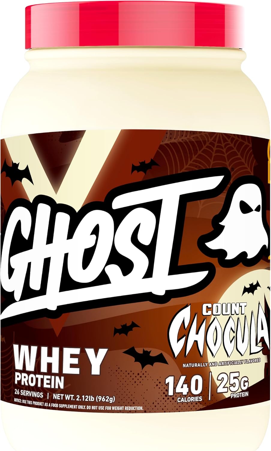 GHOST Whey Protein Powder, Count Chocula - 2.12LB, 25G of Protein - Whey Protein Blend - ­Post Workout Fitness & Nutrition Shakes, Smoothies, Baking & Cooking - Soy & Gluten-Free