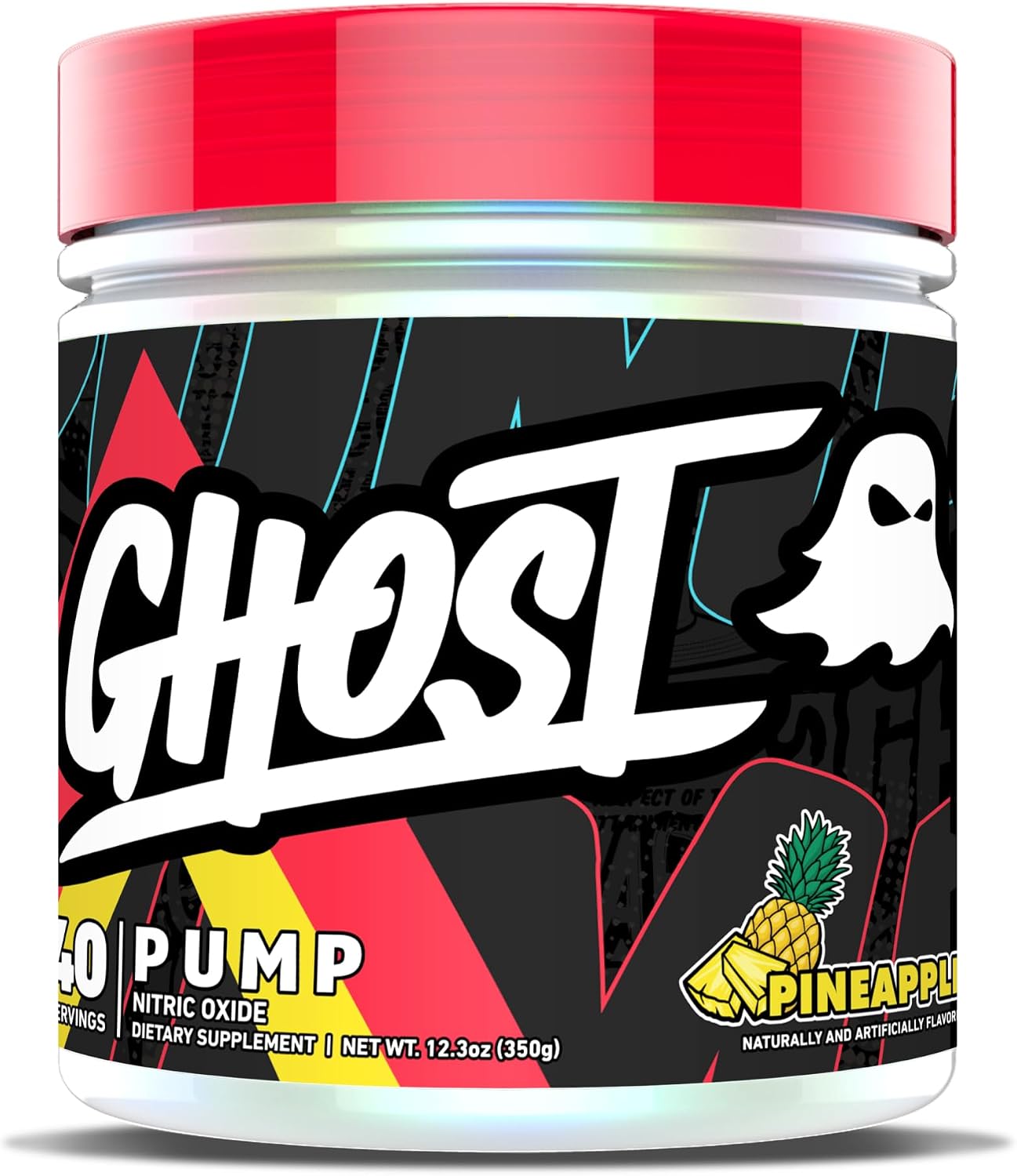 GHOST Pump Nitric Oxide Powder, Pineapple - 40 Servings - Sugar-Free & Stim-Free Pre-Workout Supplements - L-Citrulline, Arginine Nitrate & L-Glutathione - Soy & Gluten-Free, Vegan