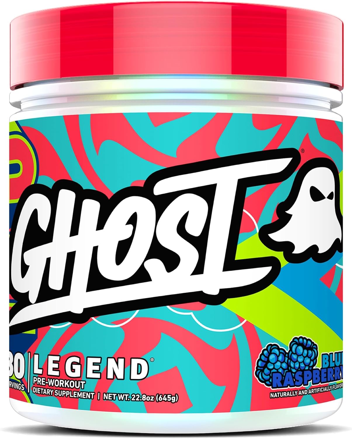 GHOST Legend Pre-Workout Powder, Blue Raspberry - 30 Servings – Pre-Workout for Men & Women with Choline, L-Citrulline, & Beta Alanine for Energy & Focus