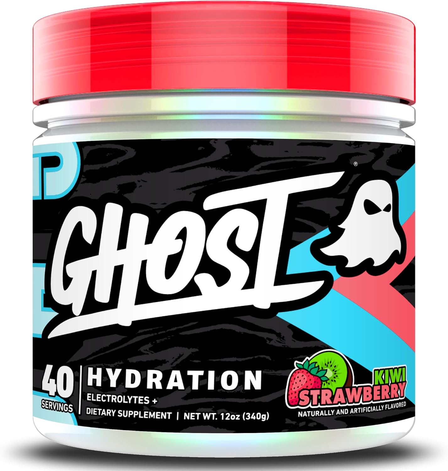 GHOST Hydration Tub, Electrolyte Powder, Kiwi Strawberry - Sugar Free Instant Electrolyte Drink Mix - Caffeine-Free Daily Hydration & Immune Support with Clean Formula - 40 Servings
